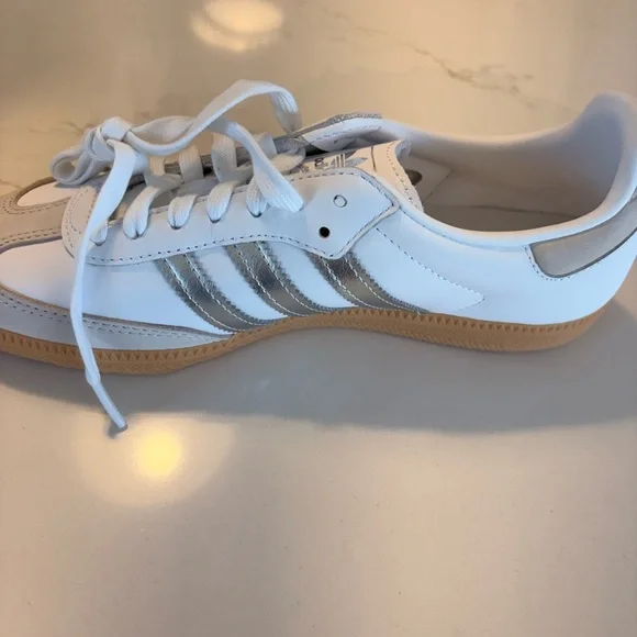 Adidas Samba White/Silver/Metallic/Grey - Picture 2 of 6